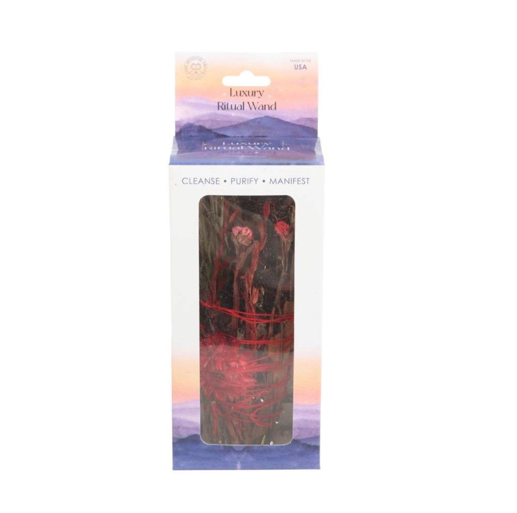 Luxury Ritual Wand Smudge Stick - front view in luxury gift box