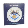 All Seeing Eye Necklace and Jewellery Dish Gift Set - navy gift box packaging