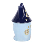 Celestial Cottage Ceramic Oil Burner side view white background showing circular window and star details