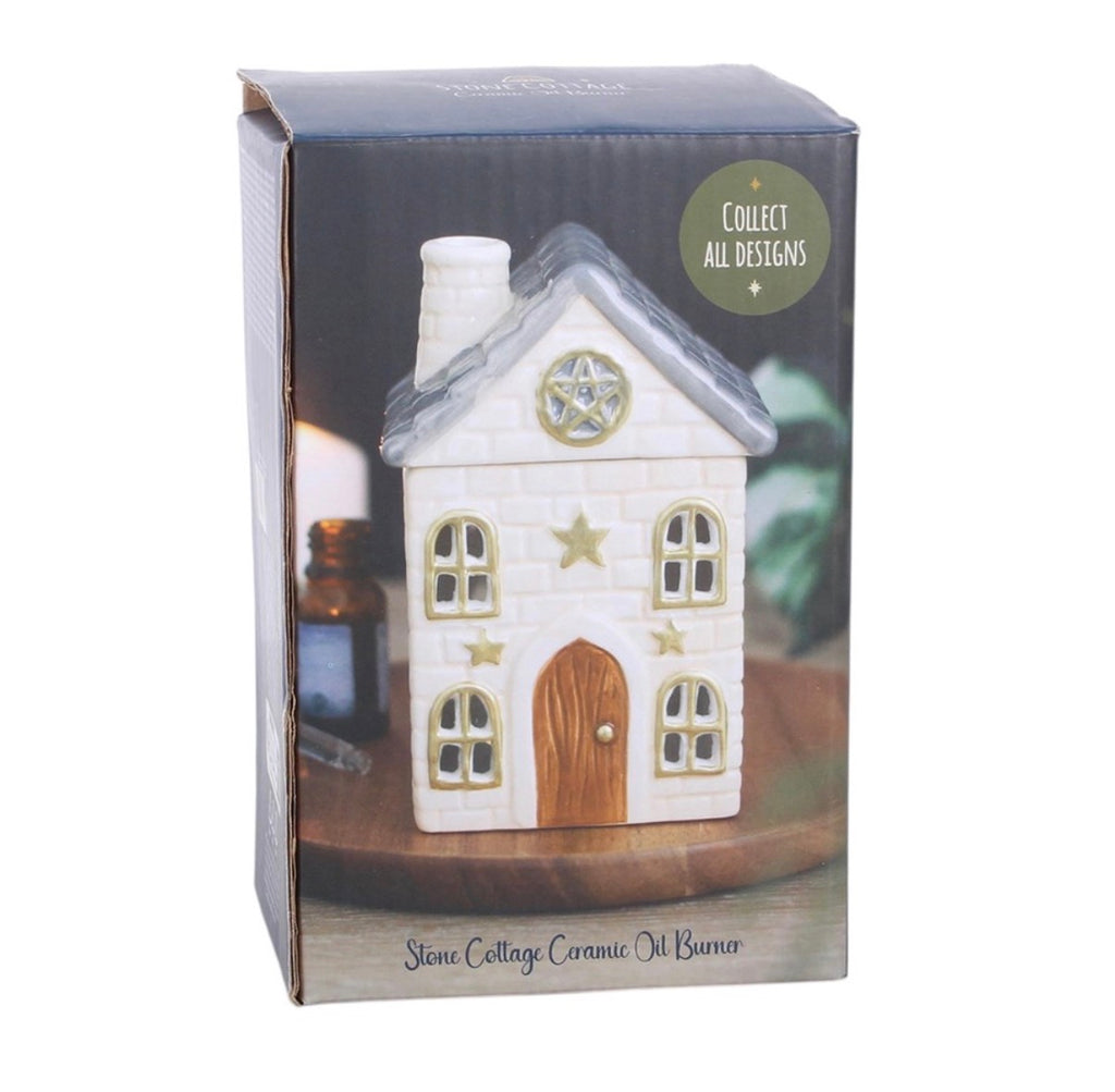 Stone Cottage Ceramic Oil Burner in gift box packaging with Collect All Designs label