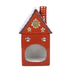 Hearth Cottage Ceramic Oil Burner side view showing gold sun and star detail white background