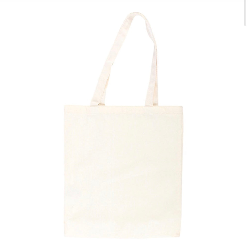 Dance with the Moon Jumping Hare Tote Bag plain cream reverse white background