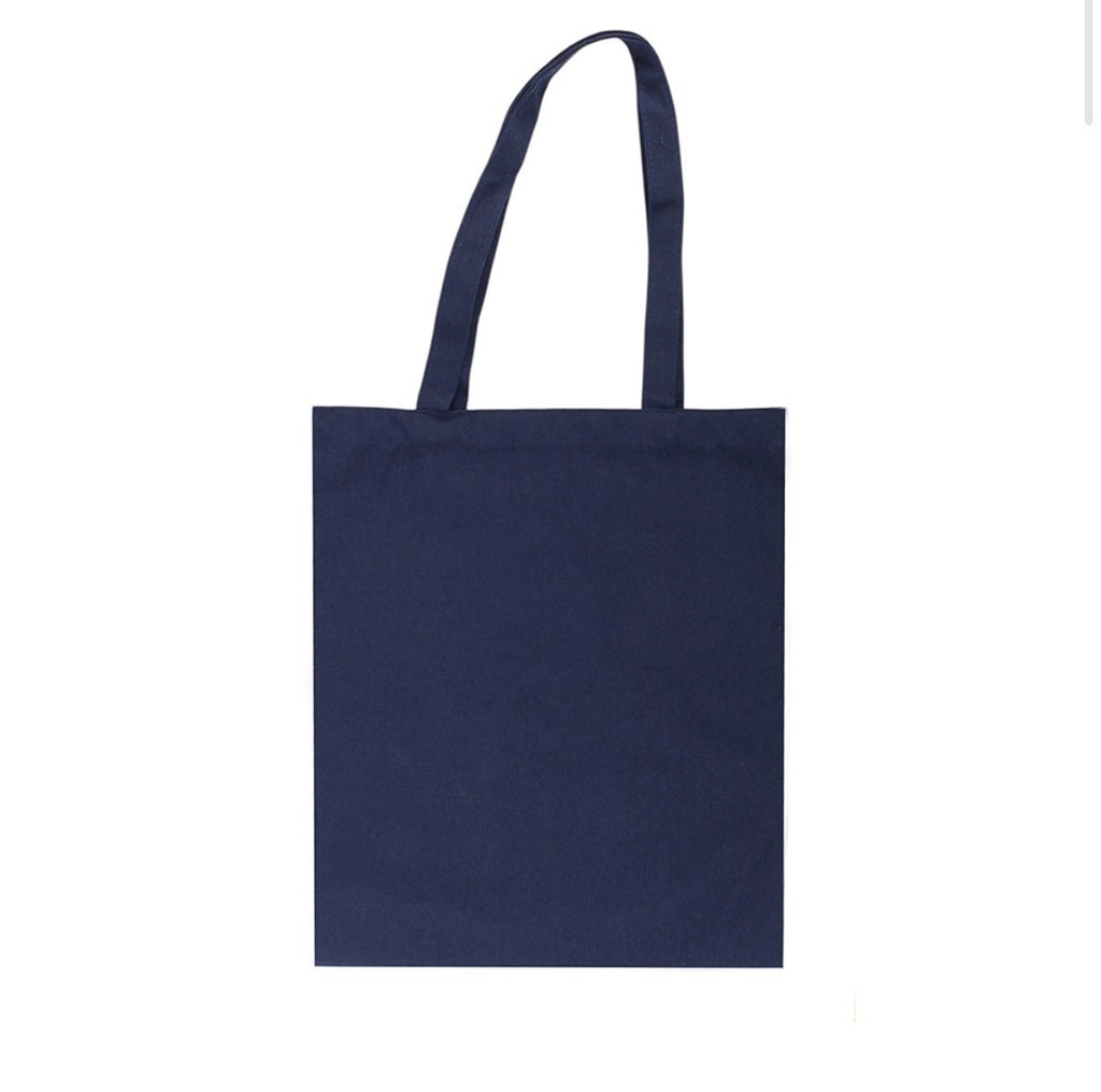 Solstice Wreath Tote Bag plain navy reverse white background