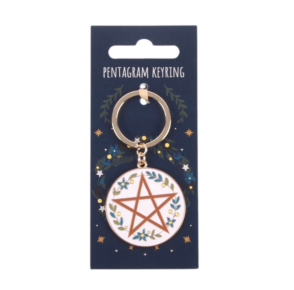 Solstice Wreath Keyring on branded display card white background