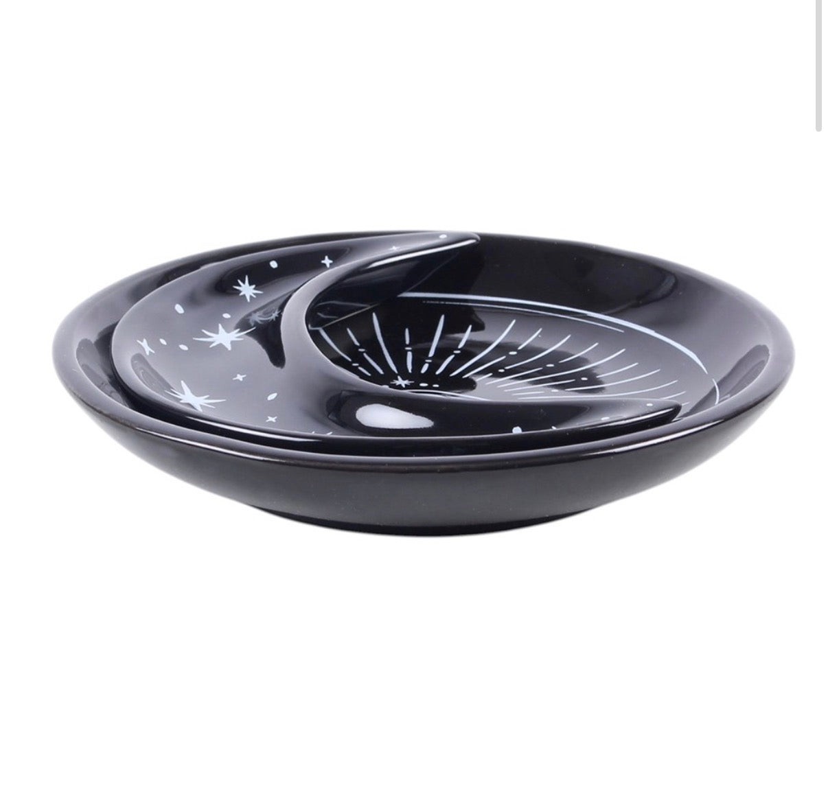 Spellbound Sky Stacking Moon Trinket Dish side view showing stacking design white background
