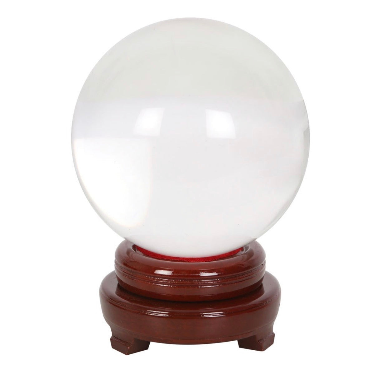 Crystal Ball with Wooden Stand white background