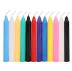 Magic Spell Candles by Spirit of Equinox - 12 assorted colour candles laid out white background