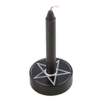 Pentagram Spell Candle Holder with black spell candle white background