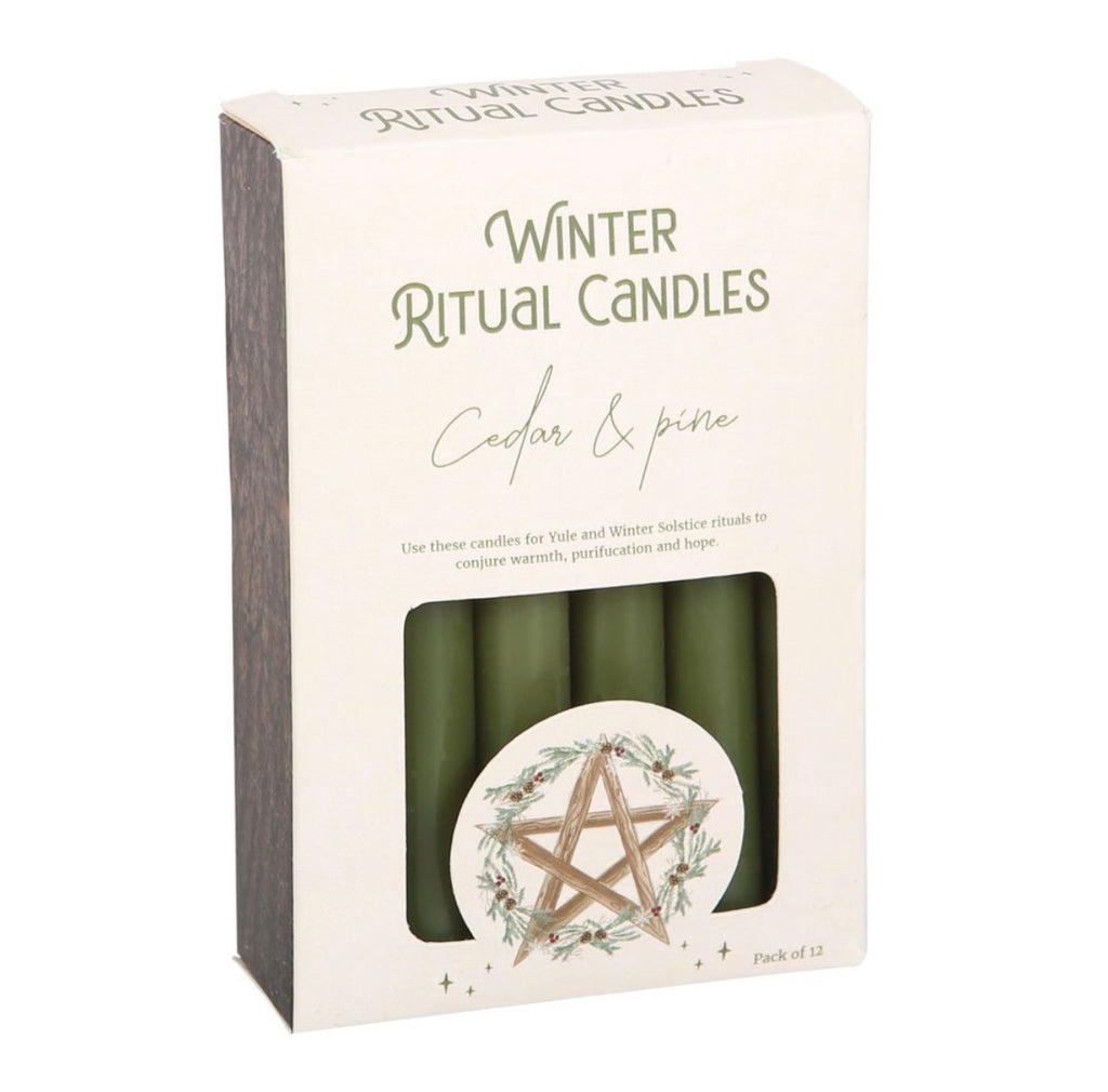 Winter Ritual Candles Cedar and Pine - box front angle white background