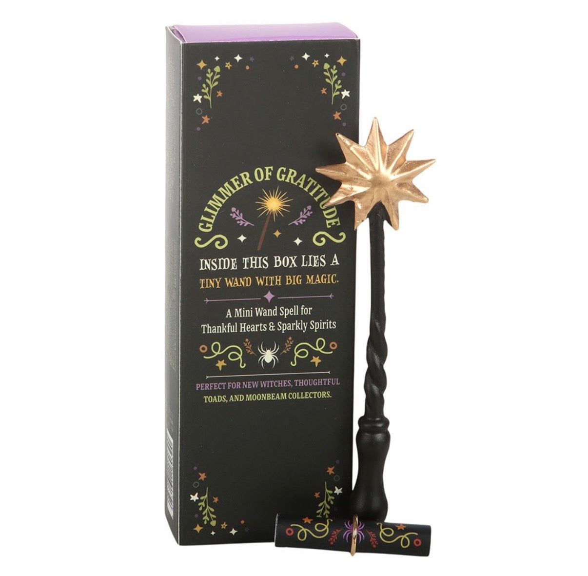 Glimmer of Gratitude Mini Wand with gift box white background