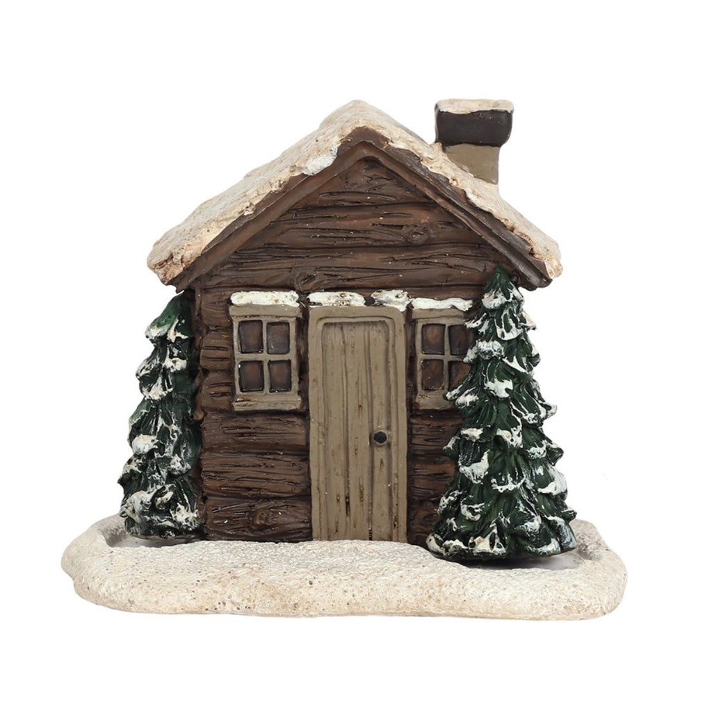 Smoking Log Cabin Incense Cone Burner - front white background