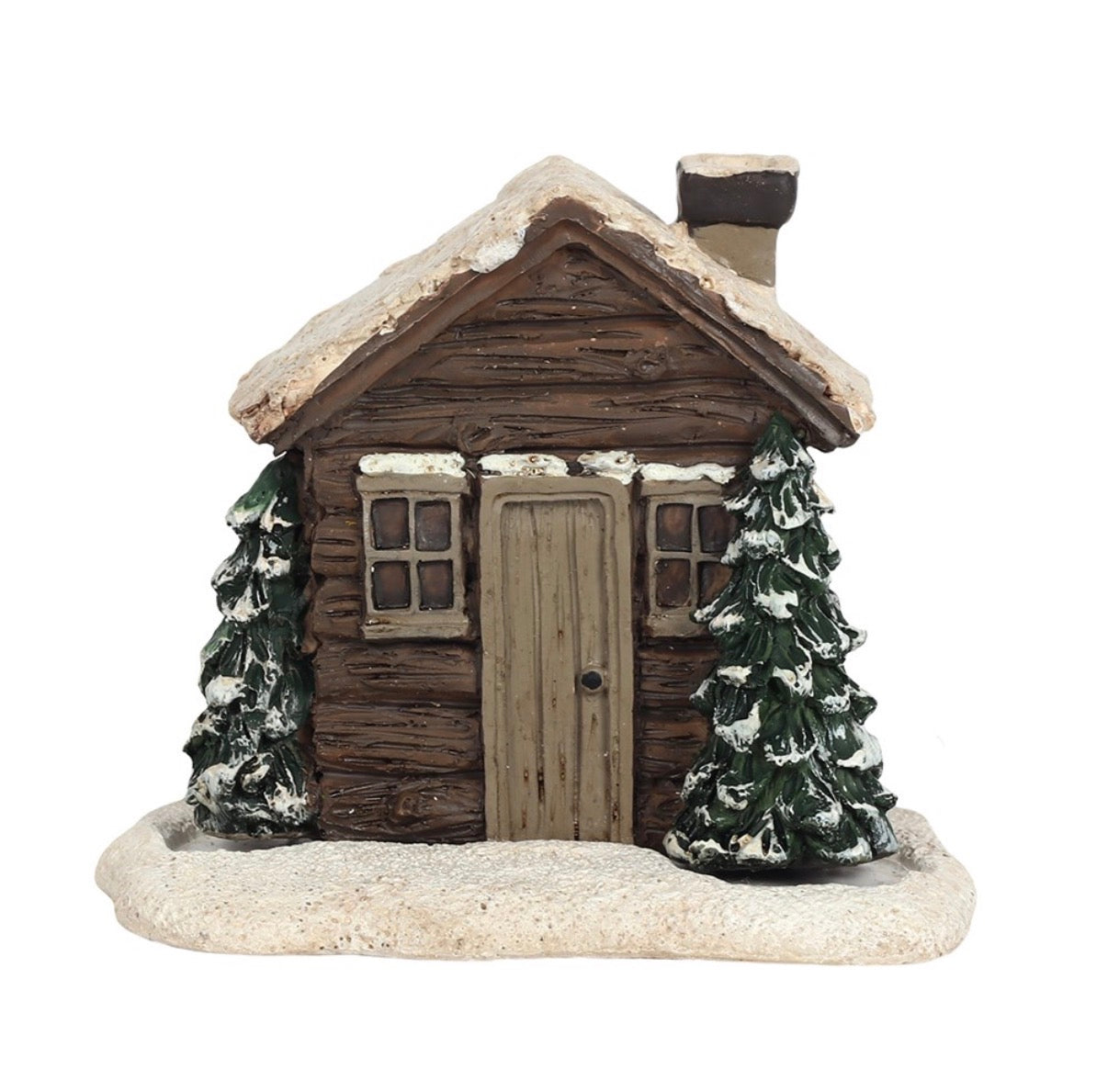 Smoking Log Cabin Incense Cone Burner - front white background