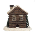 Smoking Log Cabin Incense Cone Burner - back showing chimney hole white background