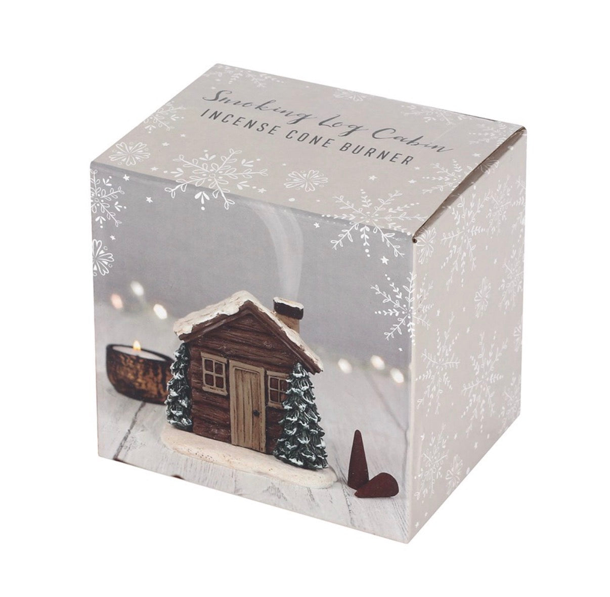 Smoking Log Cabin Incense Cone Burner - gift box packaging
