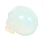 Opalite Gemstone Skull back view white background