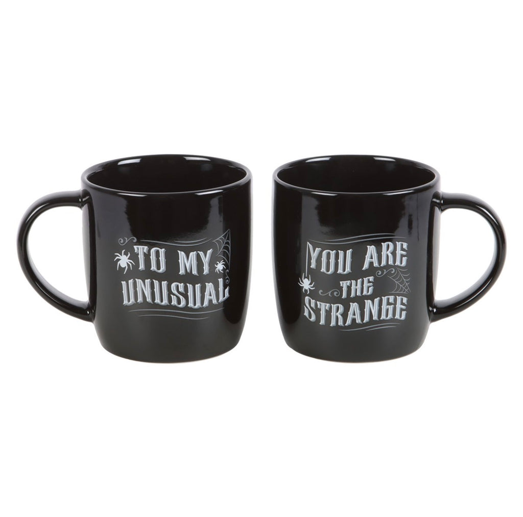 You Are The Strange To My Unusual Couples Mug Set - both mugs white background back