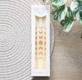 Moon Phase Taper Candles set of 3 - styled shot on rattan mat