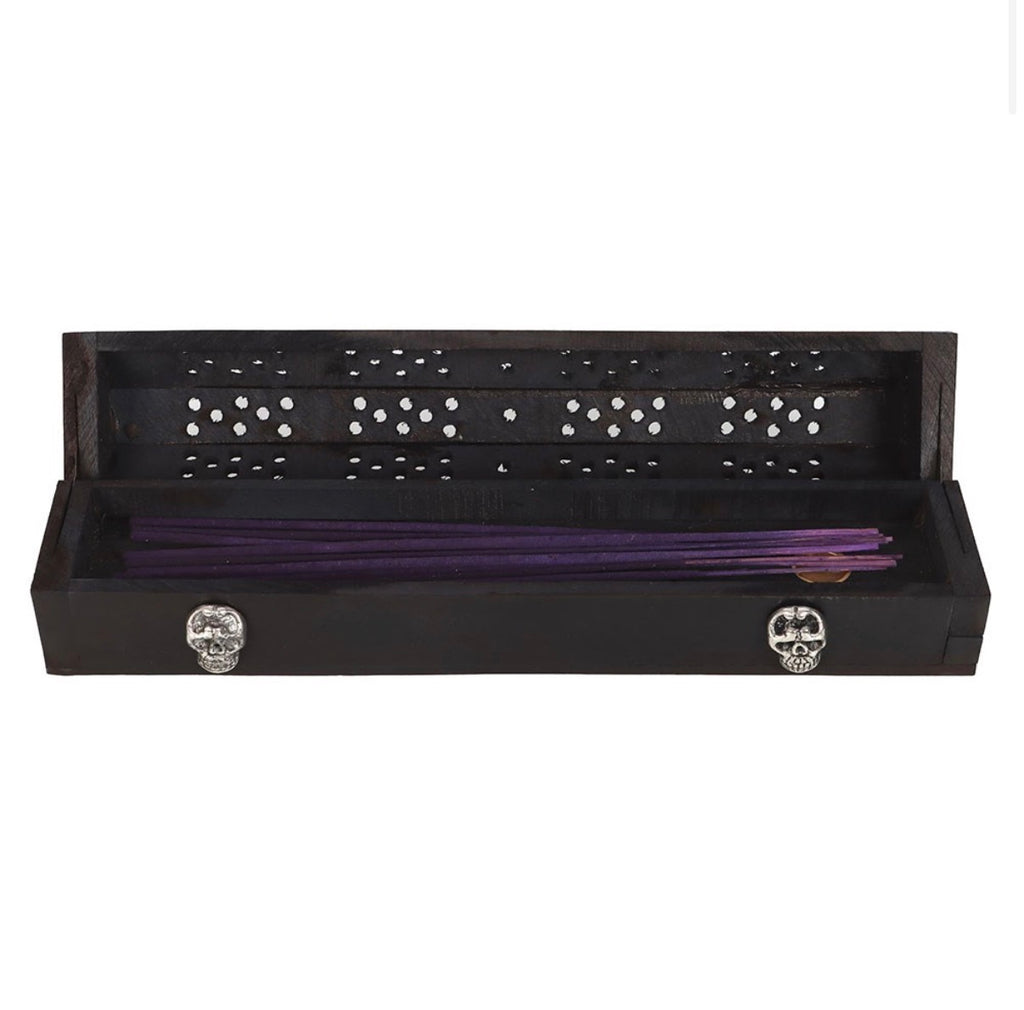 Walking Dead Anti Incense Coffin Box - open showing purple incense sticks
