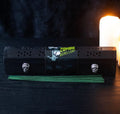 Zombie Repellent Incense Coffin Box - styled shot with candle