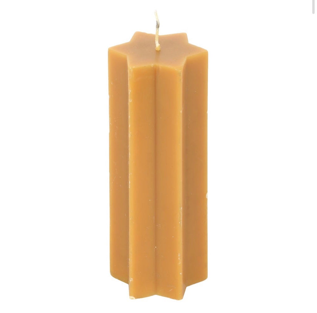 Starry Night star shaped candle gold - full length white background