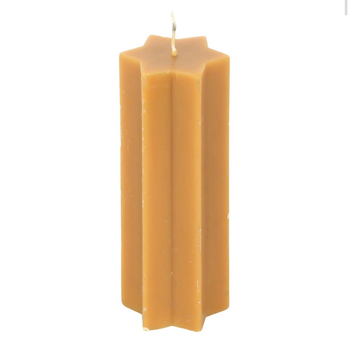 Starry Night star shaped candle gold - full length white background