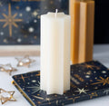 Starry Night star shaped candle cream - close up top white background