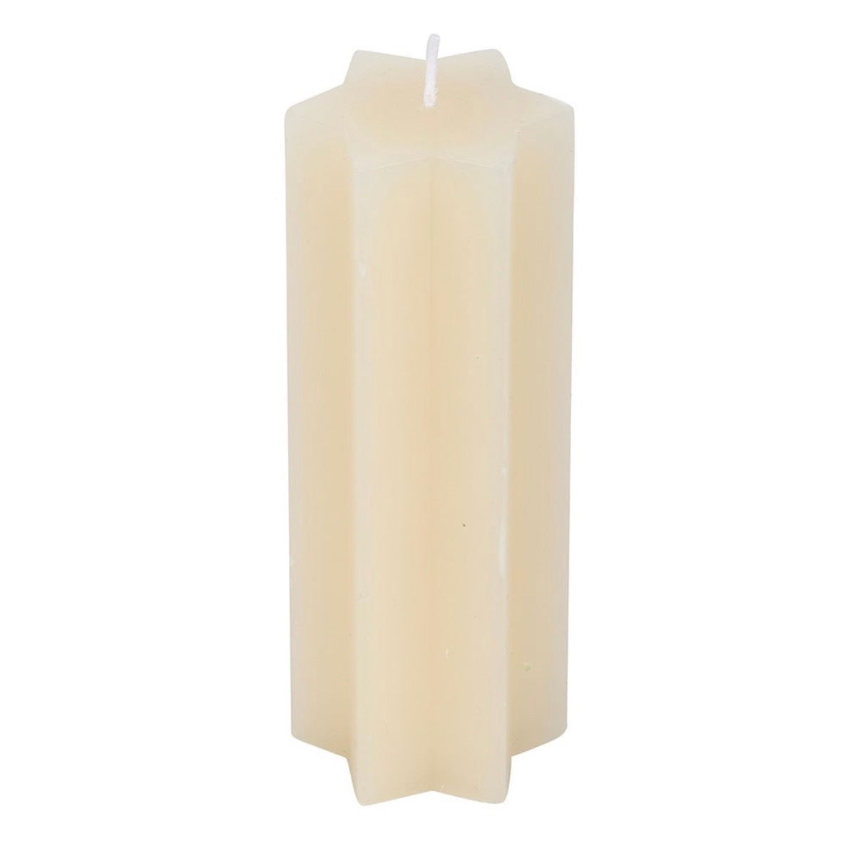 Starry Night star shaped candle cream - full length white background