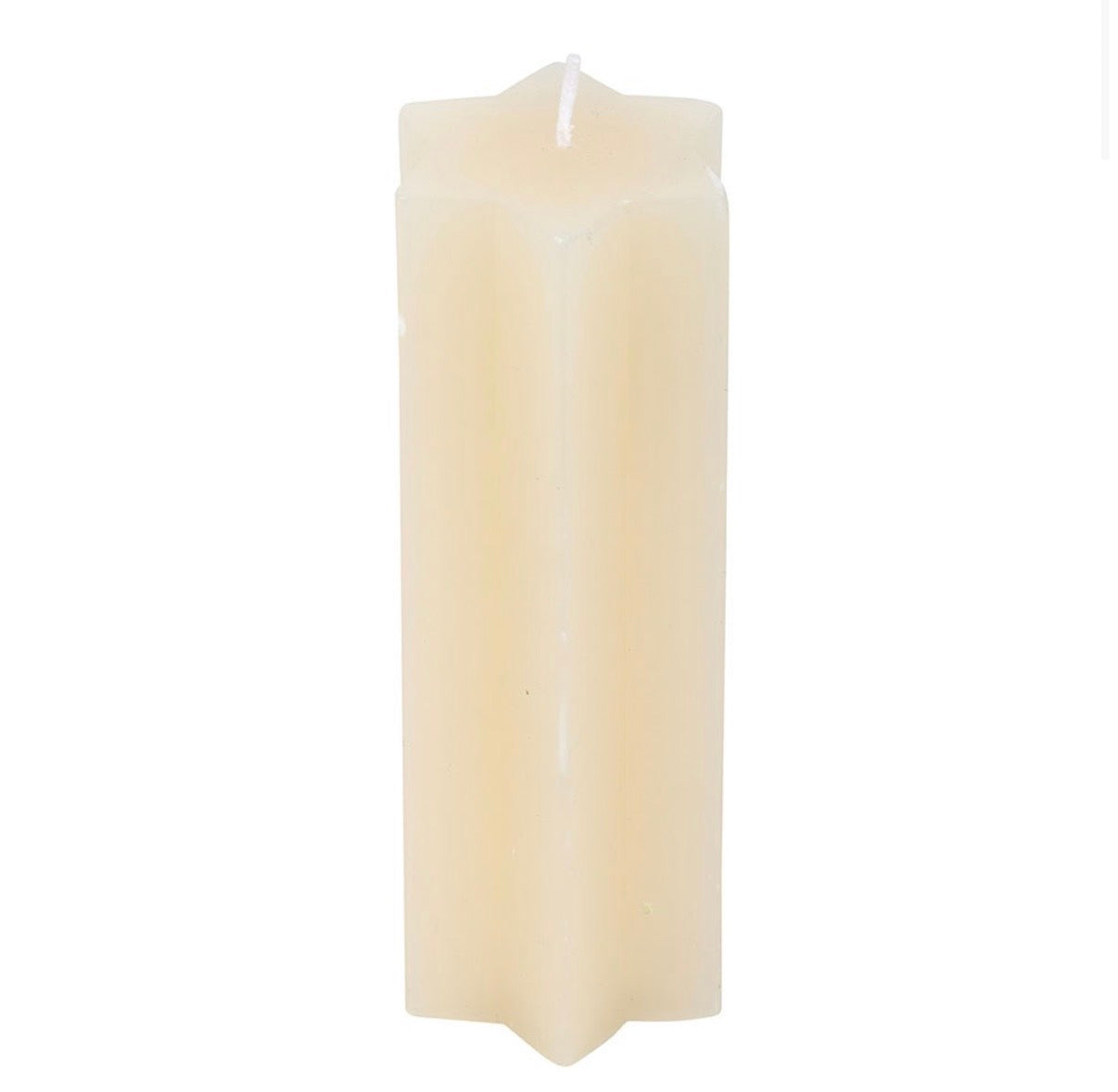 Starry Night star shaped candle cream - full length white background 2