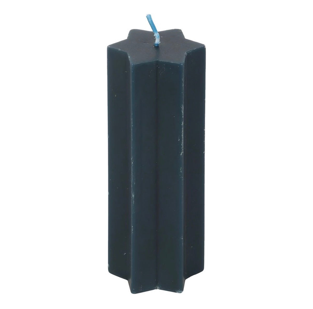 Starry Night star shaped candle navy - full length white background 2
