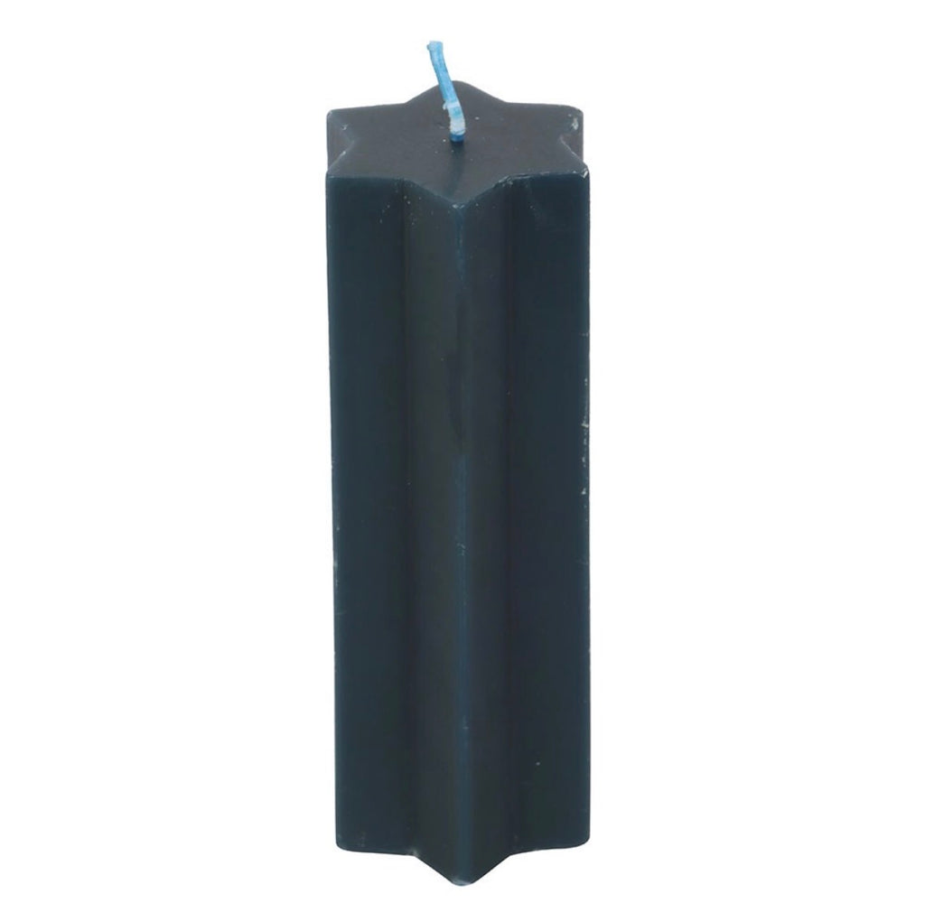 Starry Night star shaped candle navy - full length white background
