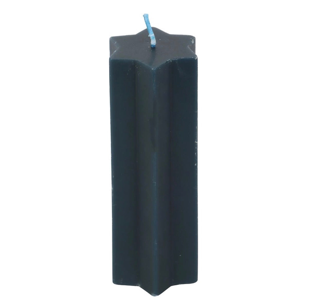 Starry Night star shaped candle navy - full length white background