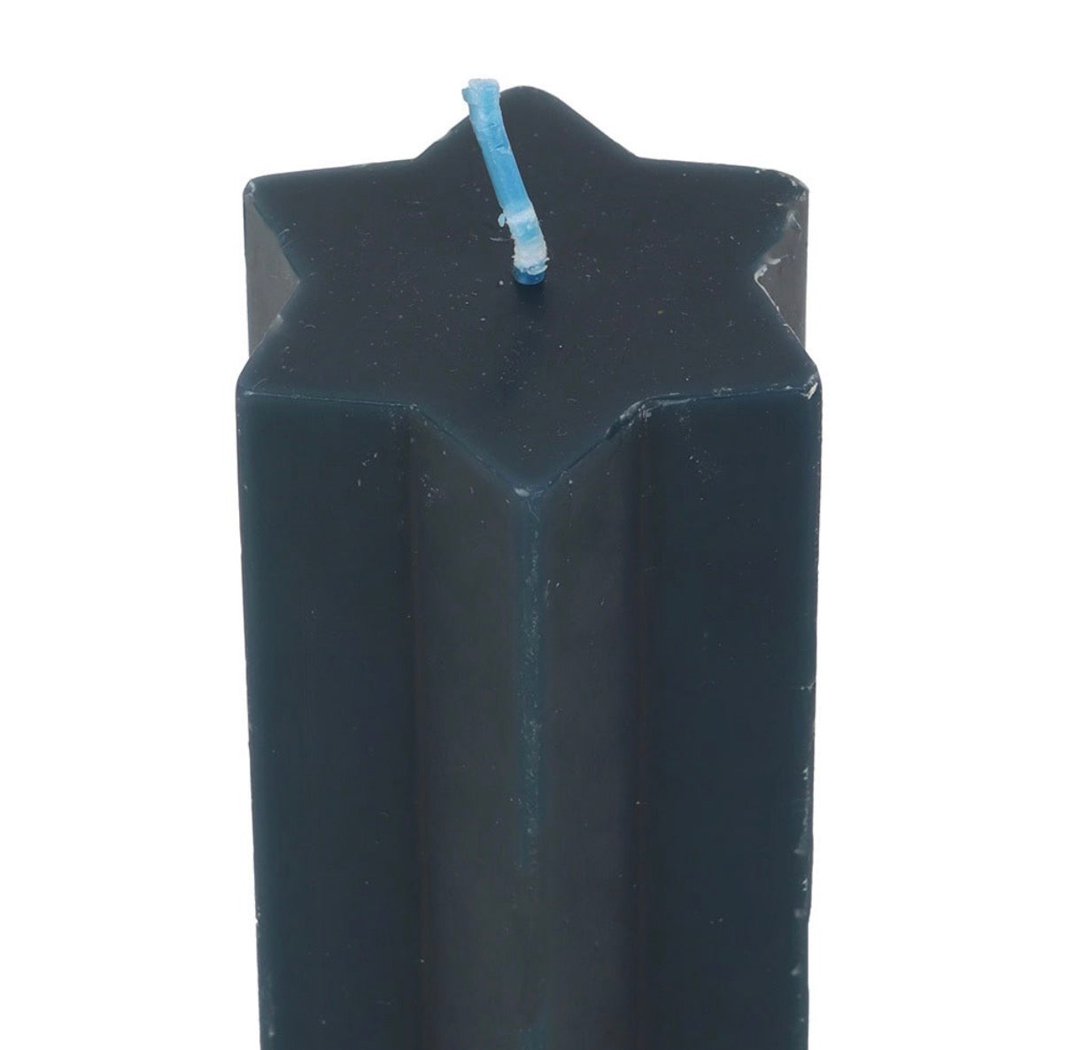Starry Night star shaped candle navy - close up top