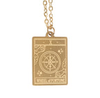 Wheel of Fortune tarot pendant close-up - front