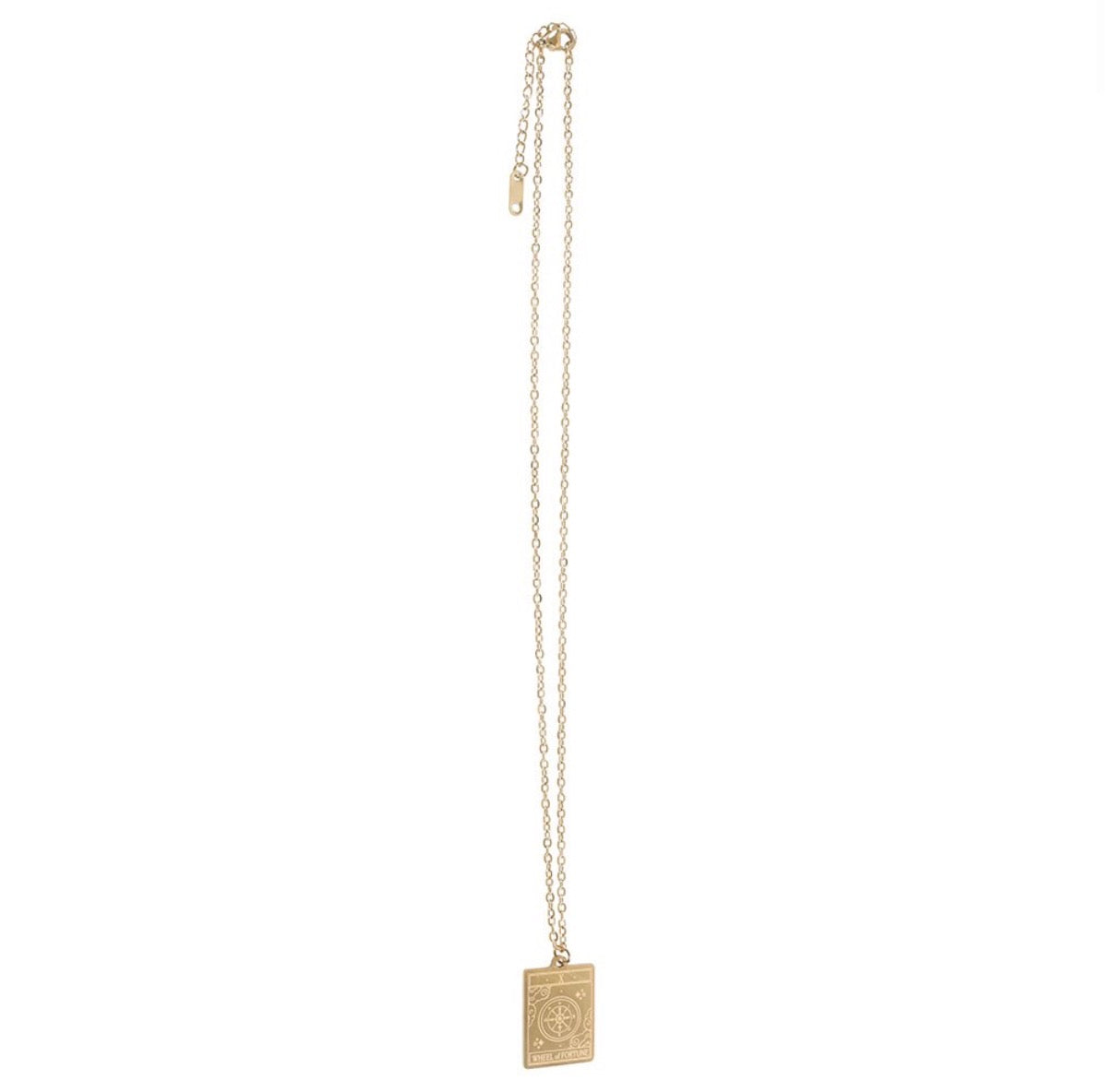 Wheel of Fortune tarot necklace - full chain view