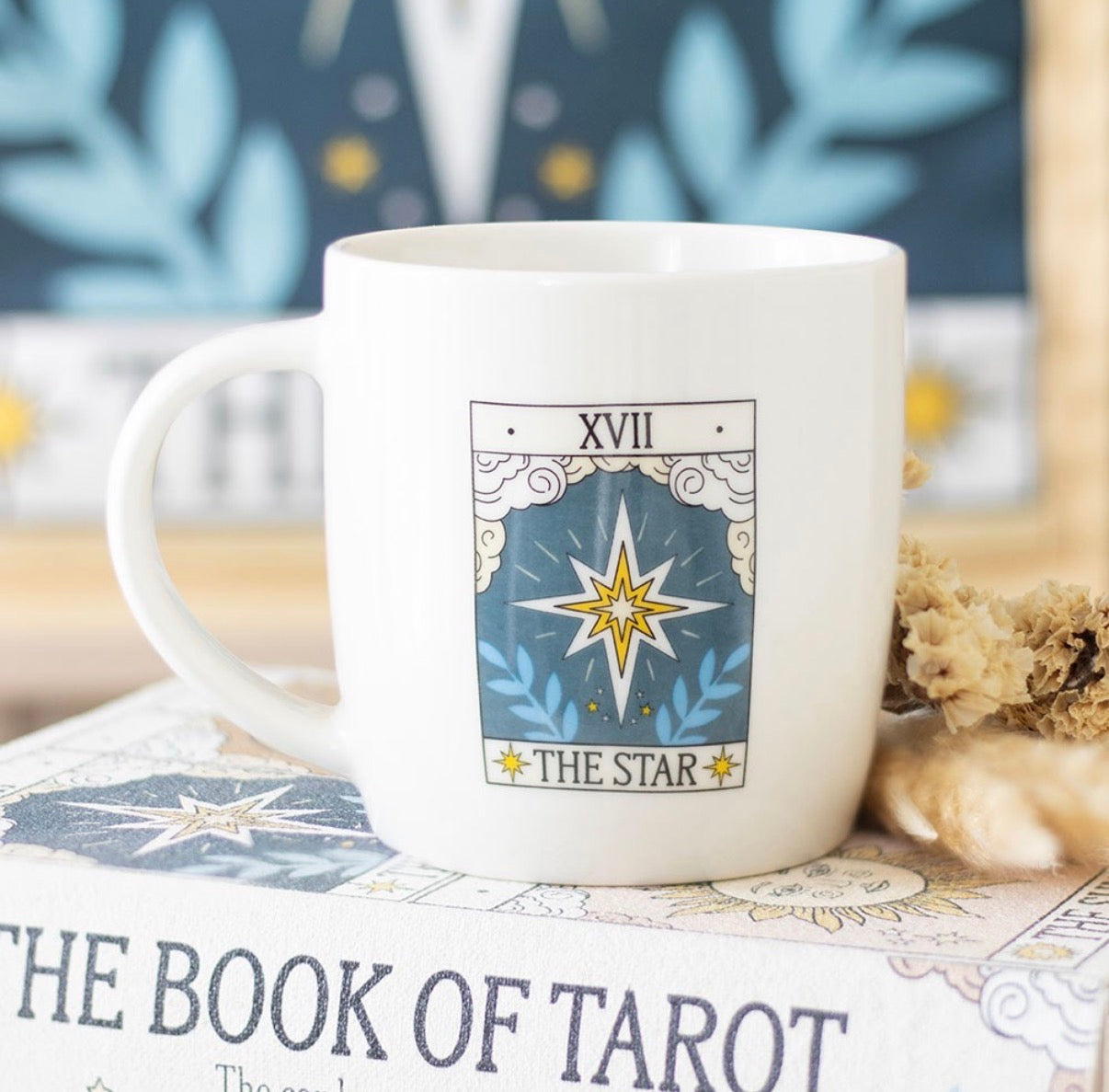 The Star tarot mug styled on book of tarot