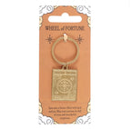 Wheel of Fortune tarot keyring on backing card - front