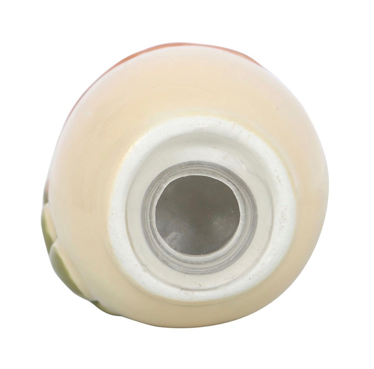 Acorn ceramic salt and pepper shaker base view showing screw-fit stopper detail