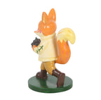 Flynn The Fox resin ornament rear view showing orange and cream tail detail