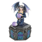 Anne Stokes Four Seasons Dragon Spring trinket box full view on white background