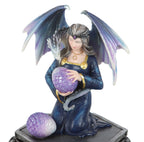 Anne Stokes Four Seasons Dragon Spring trinket box close up of winged maiden and dragon egg lid
