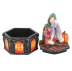 Anne Stokes Four Seasons Dragon Fall trinket box shown open with lid and base separated