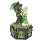 Anne Stokes forest dragon maiden trinket box full view on white background