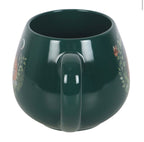 Enchanted Forest Sleeping Fox Mug rear view showing rounded barrel shape and handle detail