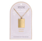Selene Talisman Necklace on its lilac Goddess of the Moon presentation card