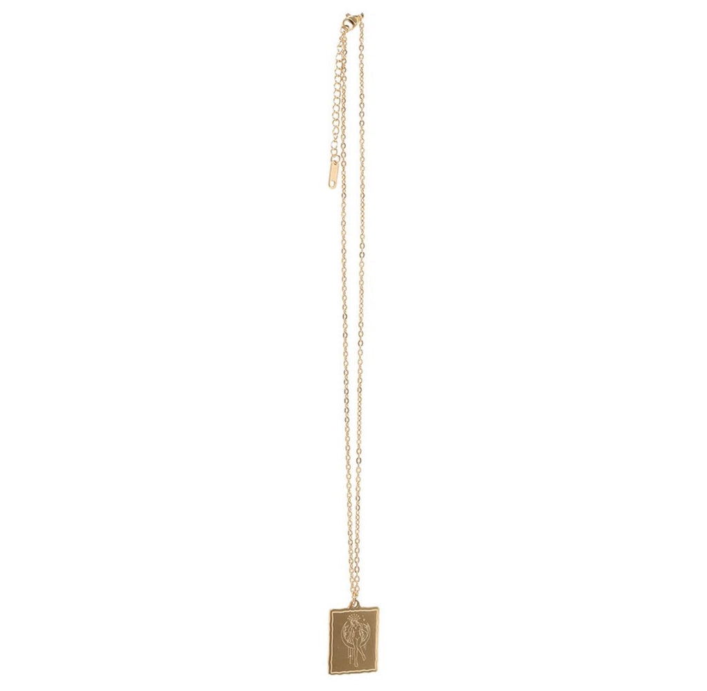 Full length view of the Selene necklace chain with extender and clasp