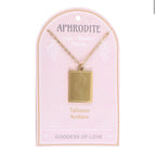 Aphrodite Talisman Necklace on its pink Goddess of Love presentation card