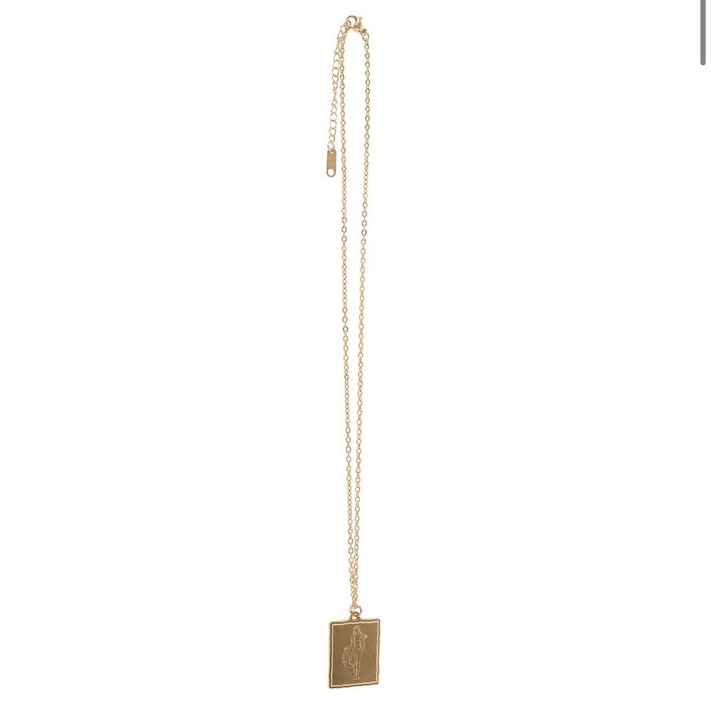 Full length view of the Aphrodite necklace chain with extender and clasp