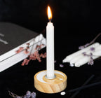 Plain underside of the natural pine moon and stars candle holder