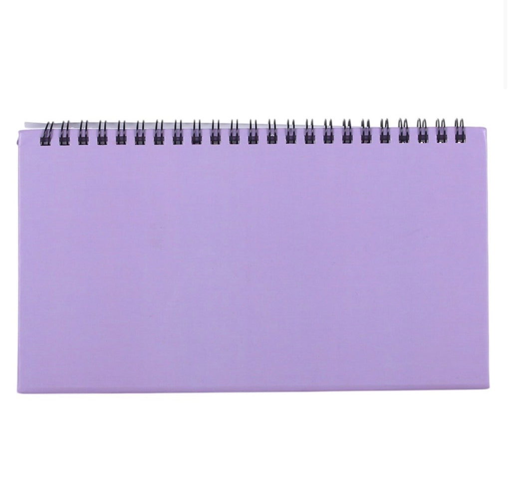 Plain lilac back of the wire-bound moon phase calendar