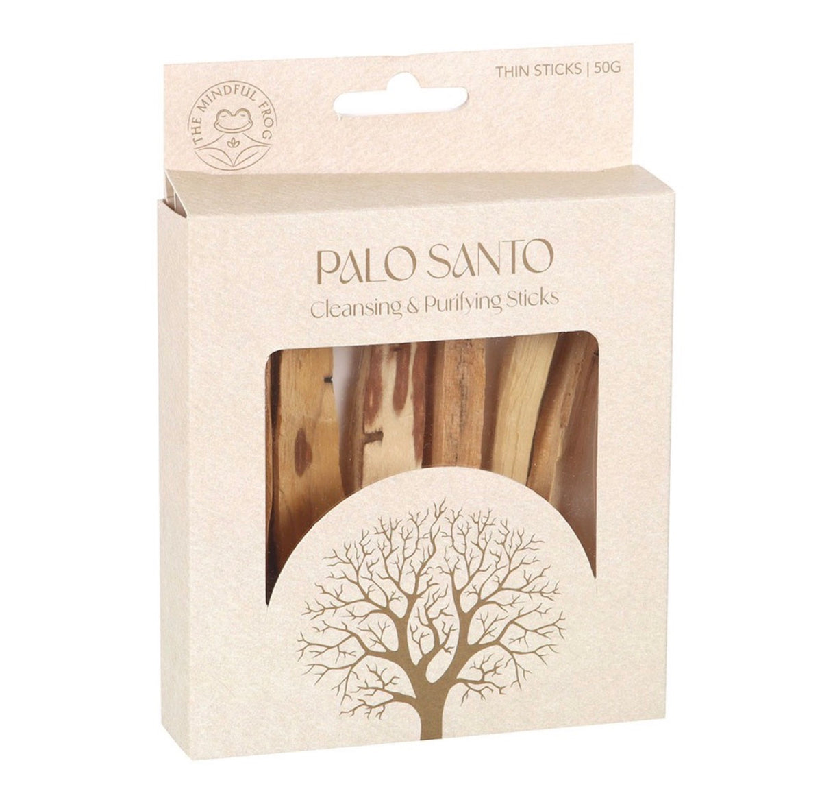 Three loose palo santo sticks showing their natural grain and resin markings